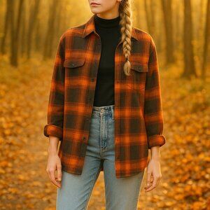 Old Navy Boyfriend Plaid Flannel Shirt XL Taylor Swift Willow Evermore
